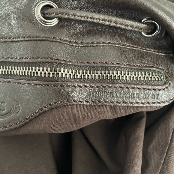 Tod’s Genuine Leather & Animal Hair Drawstring Shoulder Bag Brown - Picture 16 of 16